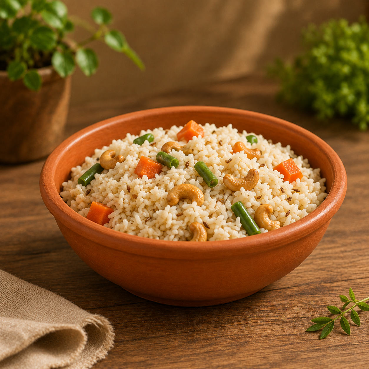 Terracotta Clay Serving Bowl for Curry, Rice & Sabzi