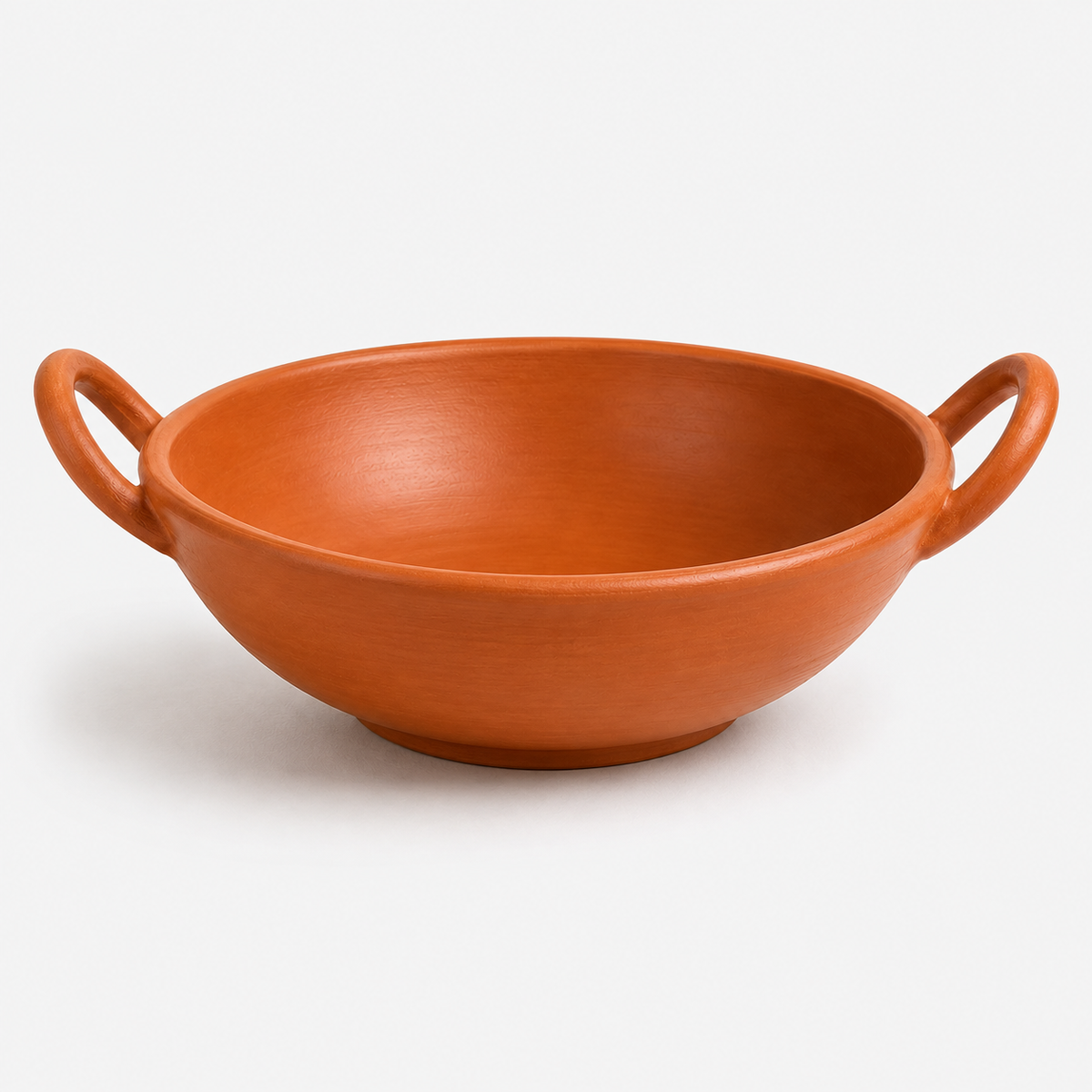 Traditional Terracotta Clay Kadhai with Handles