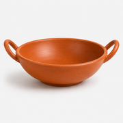 Traditional Terracotta Clay Kadhai with Handles