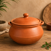 Traditional Terracotta Clay Handi with Lid