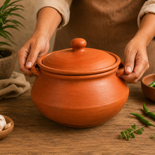 Traditional Terracotta Clay Handi with Lid