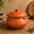 Traditional Terracotta Clay Handi with Lid