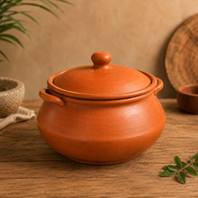 Traditional Terracotta Clay Handi with Lid